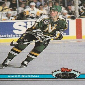 Marc Bureau (Minnesota North Stars) 1991 Topps Stadium Club Card - Number 322